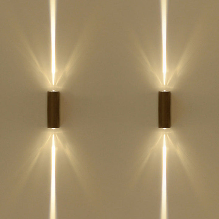 Metallic Rectangular Wall Sconce Light Simple Style 2 Lights Black Finish Wall Lamp in Warm/White Lighting for Hotel | Kalsten