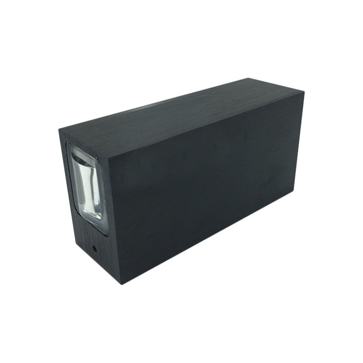 Metallic Rectangular Wall Sconce Light Simple Style 2 Lights Black Finish Wall Lamp in Warm/White Lighting for Hotel | Kalsten