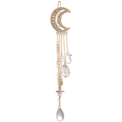 Celestial Moon-Inspired Dangle Brooch Kalsten