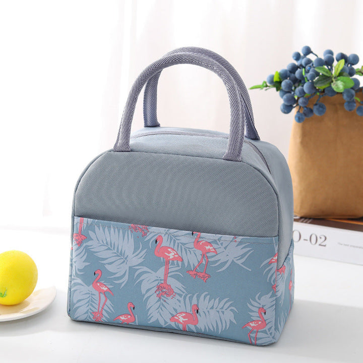 Insulated lunch bag with trendy flamingo pattern Kalsten