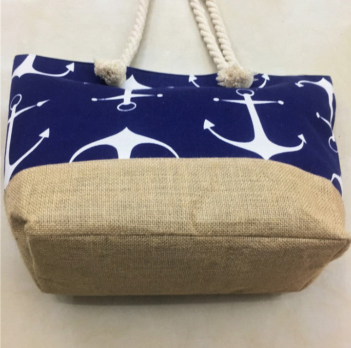 Spacious beach bag with maritime anchor design Kalsten