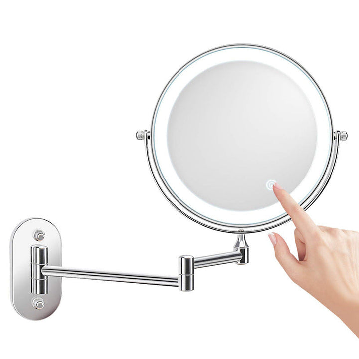 Kalsten | Rechargeable wall-mounted shaving mirror | 360° rotation. 1X/10X magnification and adjustable LED lighting for use in the bathroom