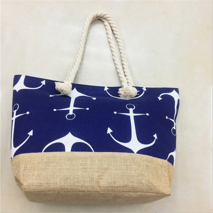 Spacious beach bag with maritime anchor design Kalsten