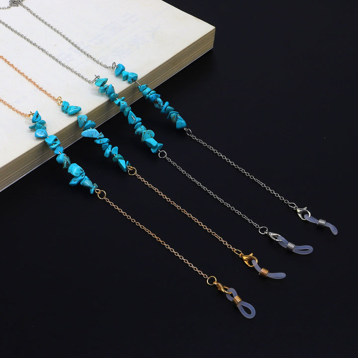 Stylish Eyewear Chain with Natural Stone Accents Kalsten