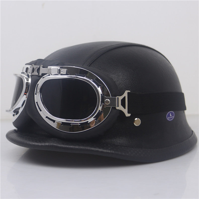 Vintage Leather Motorcycle Helmet Kalsten
