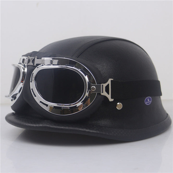 Vintage Leather Motorcycle Helmet Kalsten