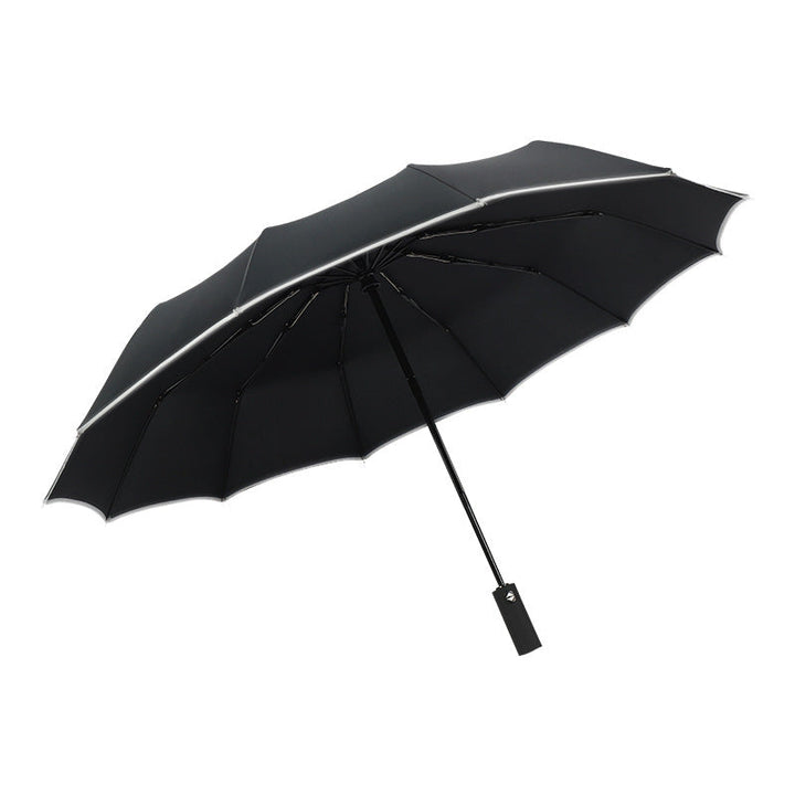 Women's automatic folding umbrella with reversible design and reflective safety features Kalsten