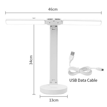 Adjustable Reading Lamp - Rechargeable Dimmable with Phone Table