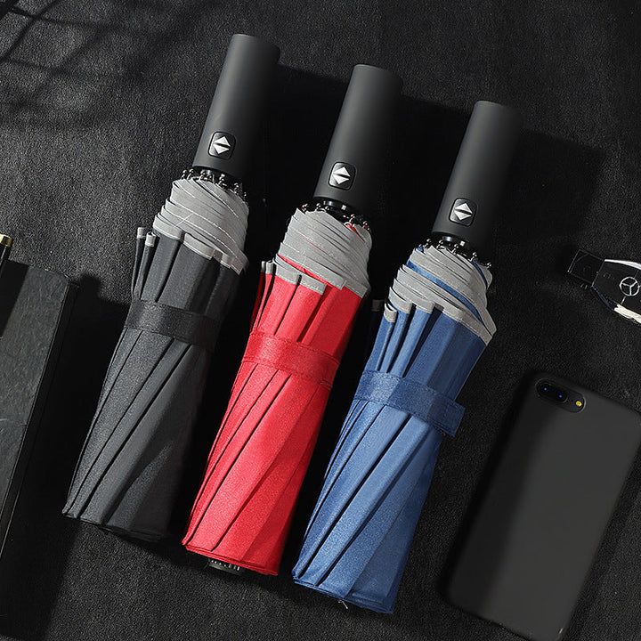 Women's automatic folding umbrella with reflective safety features Kalsten