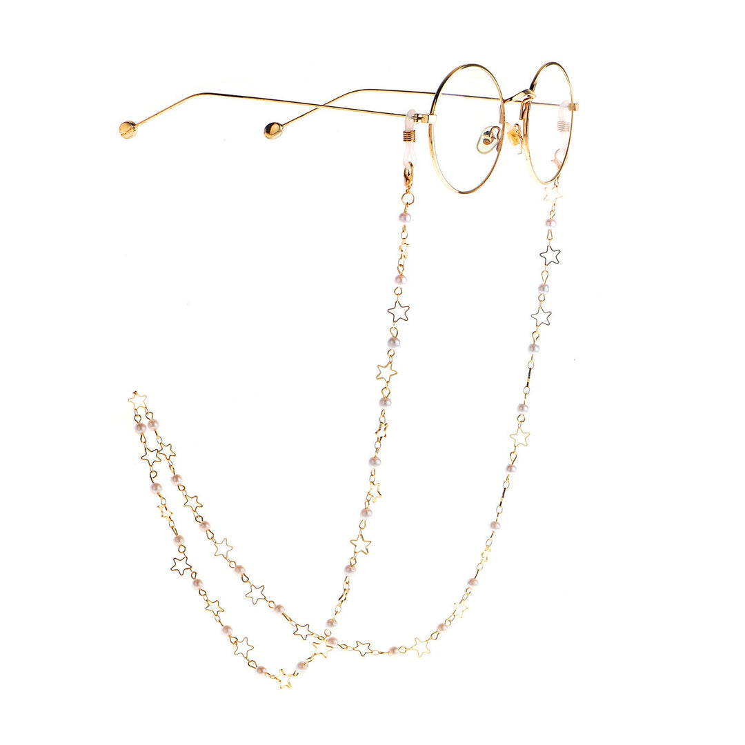 Pearl and Metal Eyewear Holder Chain Kalsten
