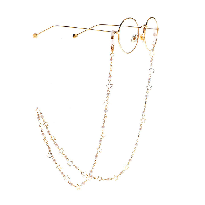Pearl and Metal Eyewear Holder Chain Kalsten