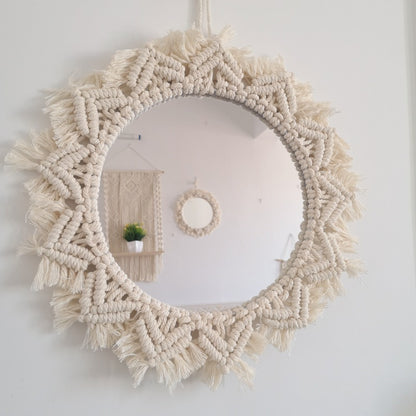 Decorative Macrame Wall Mirror Acalora