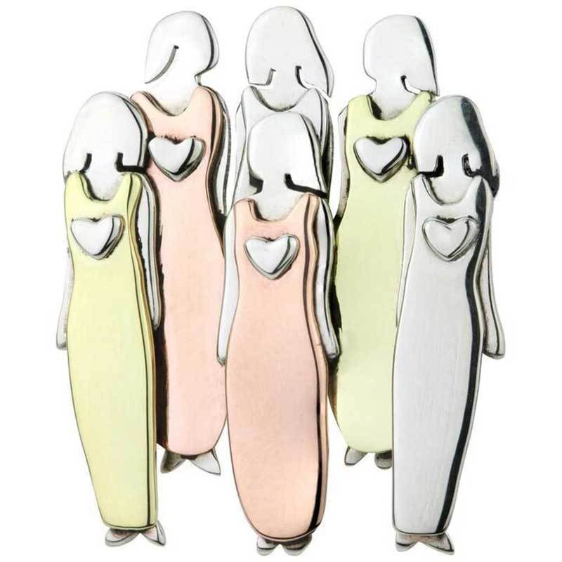 Charming Couple Figurine Brooch Kalsten