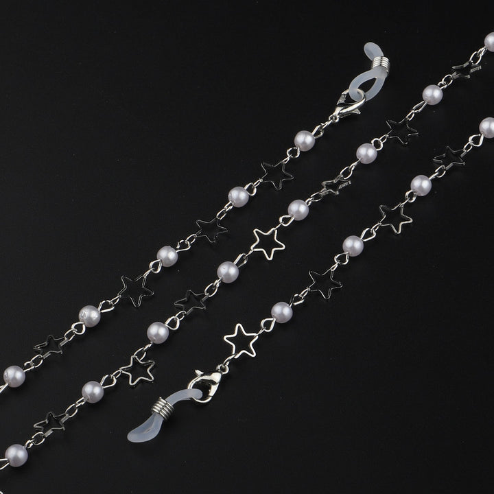 Pearl and Metal Eyewear Holder Chain Kalsten