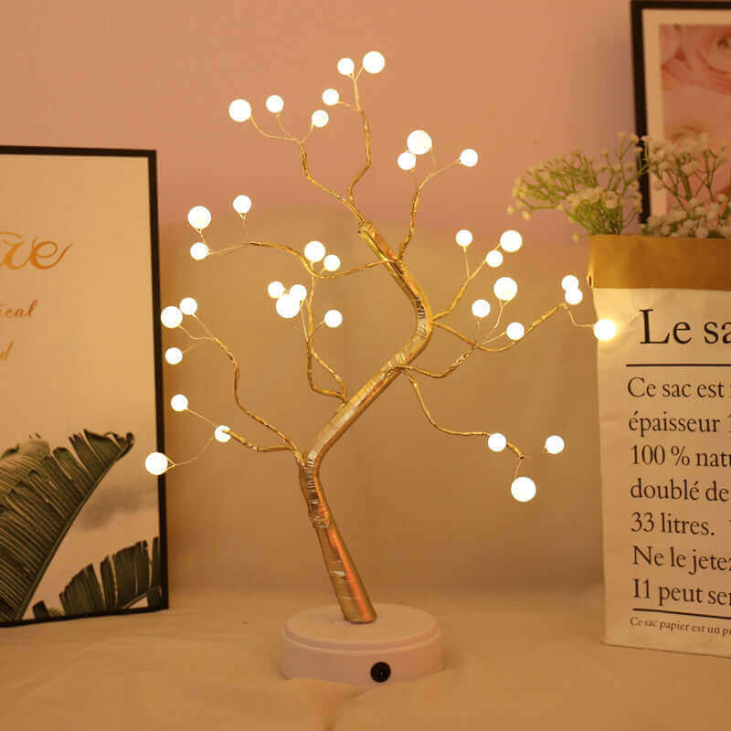 LED USB Fire Tree Light Copper Wire Table Lamps Night Light | Kalsten