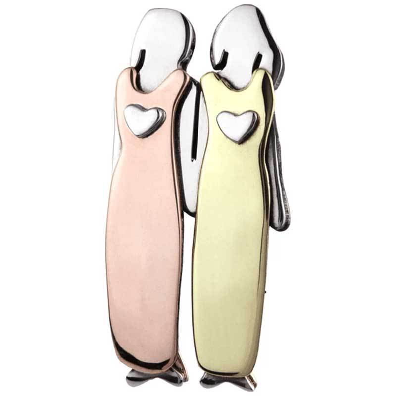 Charming Couple Figurine Brooch Kalsten