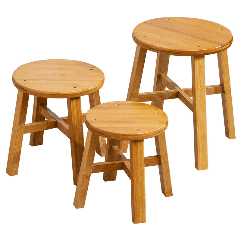 Ottoman Made of Natural Bamboo With Stable Construction Kalsten