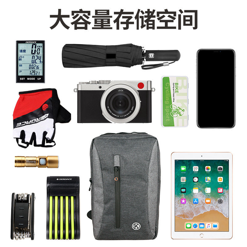 waterproof handlebar commuter bag with quick-attach straps and vertical zip pocket Kalsten