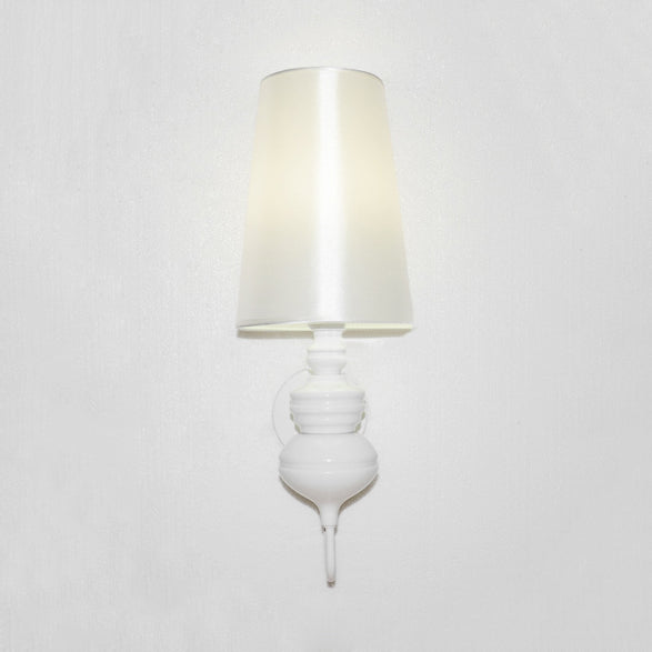 Tapered Wall Sconce Lighting Contemporary Fabric White/Black/Silver LED Sconce Light, 6"/8"/10" Dia | Kalsten