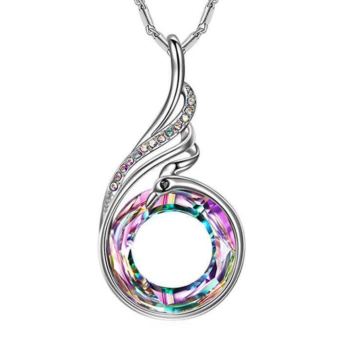 Spiral Swirl Crystal Pendant Necklace Kalsten