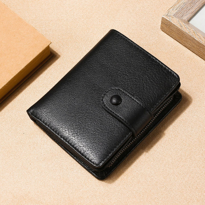 Premium Textured Leather Zipper Wallet