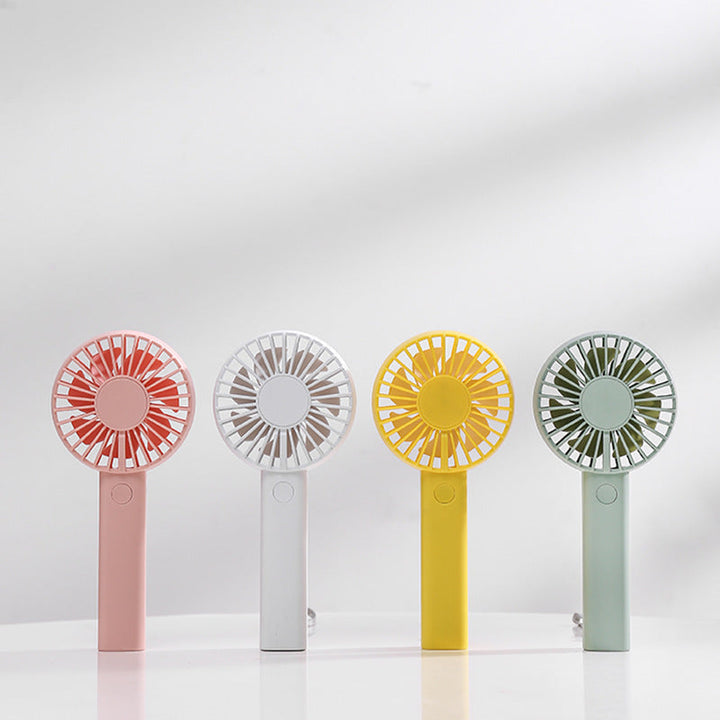 Unisex nan compact portable hand fan with rechargeable battery and USB charging port quiet operation self-standing Kalsten