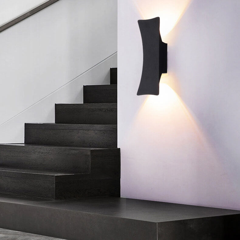 Modern Simple Rectangular Curved LED Outdoor Waterproof Wall Sconce Lamp | Kalsten