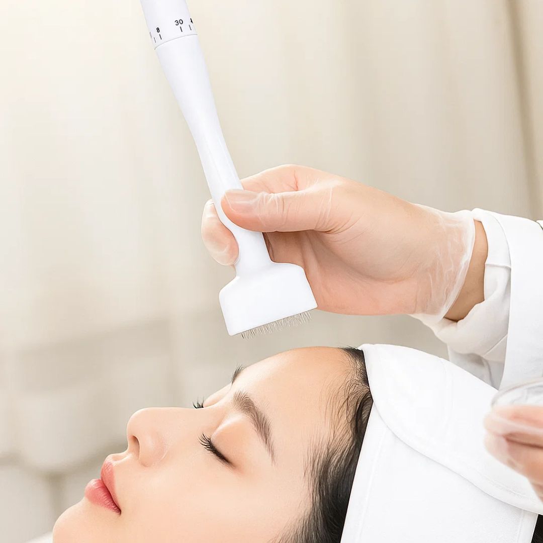RevitaGlow | Microneedling Derma Stamp – Adjustable Depth – 140 Needles – Skin & Hair Rejuvenation Noxord