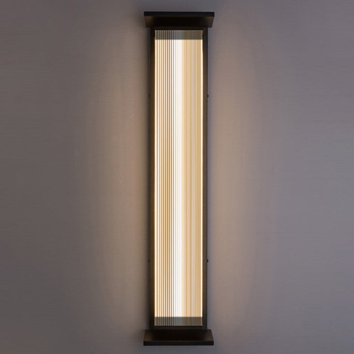 Modern Minimalist Waterproof Rectangular Stainless Steel Acrylic LED Wall Sconce Lamp For Outdoor Patio | Kalsten