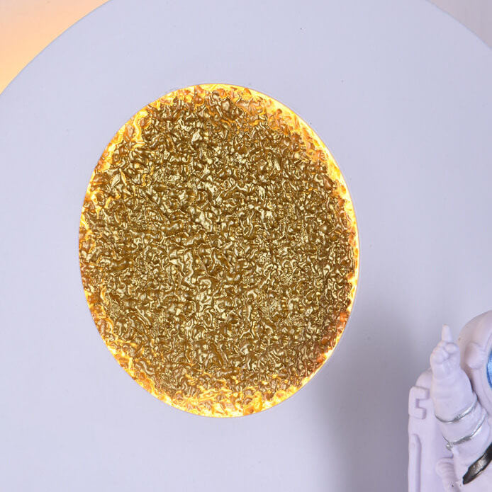 Contemporary Creative Iron Resin Round Astronaut LED Wall Light Lamp for Bedroom | Kalsten