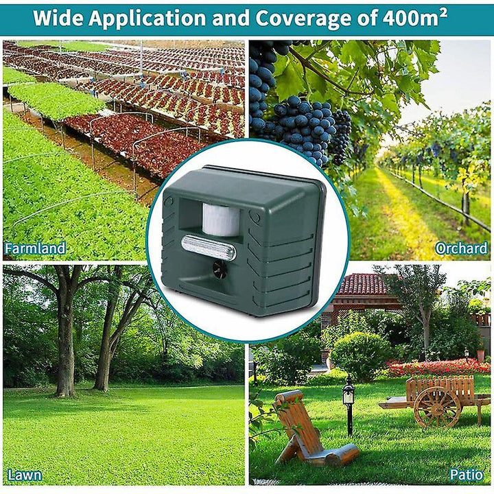 Kalsten | Outdoor Ultrasonic Bird Repeller | Effective, Humane Woodpecker Deterrent for Gardens, Patios & Farms