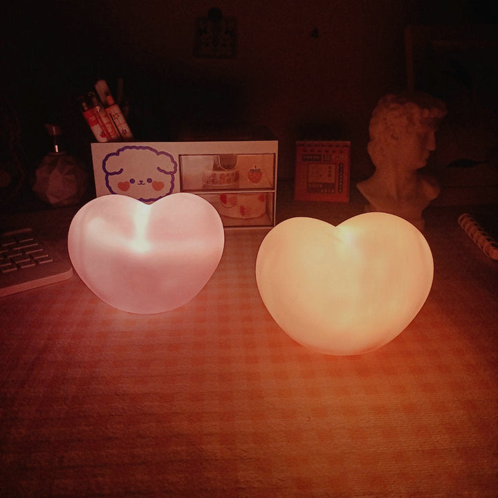LuvSphere Silicone LED Night Light | Heart-Shaped Design | Table Lamp | Warm Mood Light | Decorative | Kalsten