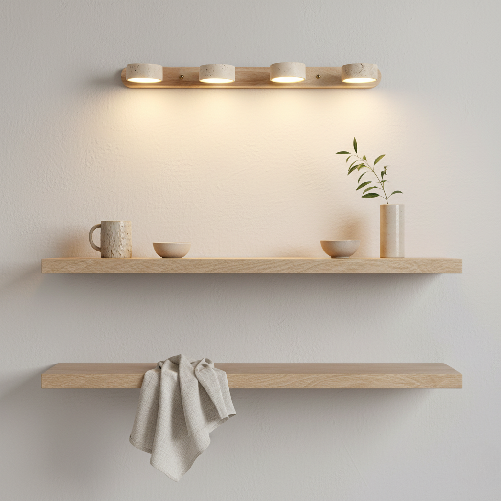 Travertine Adjustable Spotlight Wall Sconce
