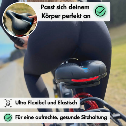 Sandsberg | CloudComfort Pro Bicycle Saddle | Pressure-Relieving Memory Foam | Black