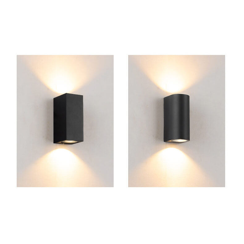 Modern Simple Outdoor Waterproof Aluminum Glass Cylinder 2-Light Wall Sconce Lamp | Kalsten