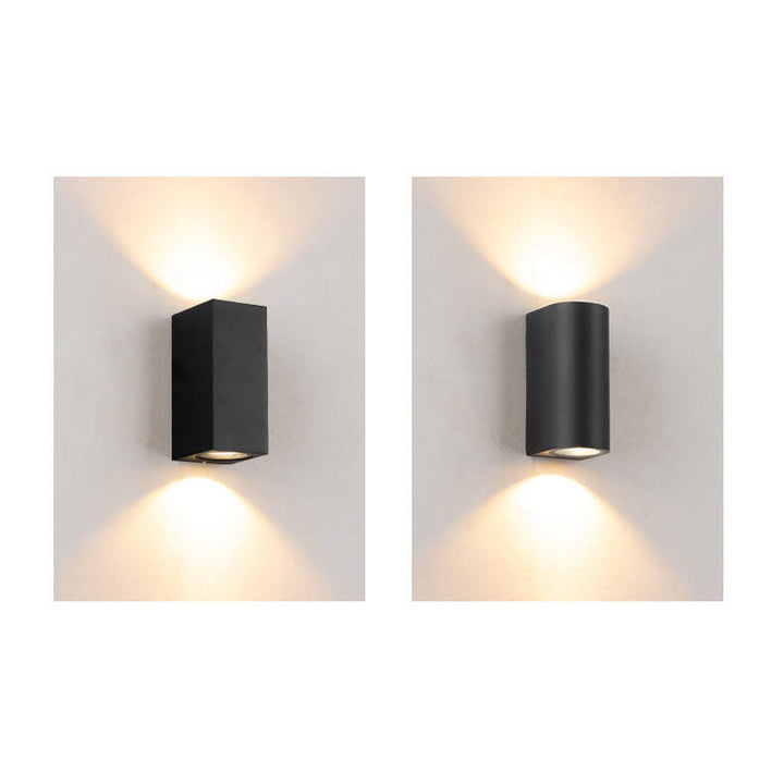 Modern Simple Outdoor Waterproof Aluminum Glass Cylinder 2-Light Wall Sconce Lamp | Kalsten