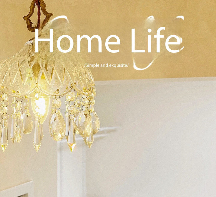 Small Brass Crystal Chandelier