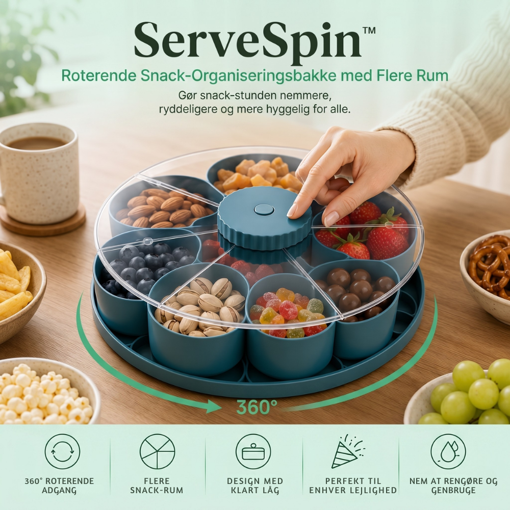 ServeSpin rotating tray with compartments | Kalsten