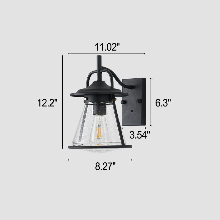 Waterproof Glass Cone Shade 1-Light Outdoor Wall Sconce Lamp | Kalsten