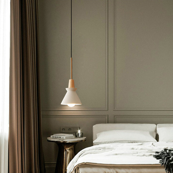 Modern White Concrete Cone Pendant Light | Kalsten