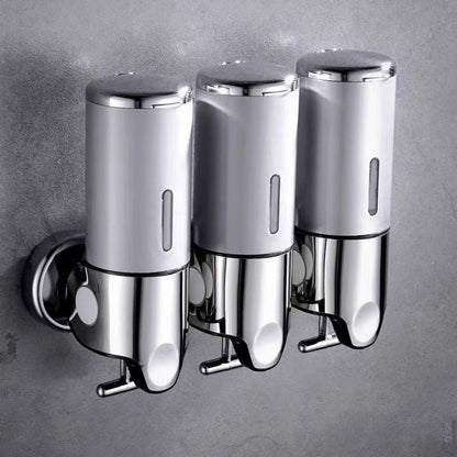 BowLift | Wall Mounted Soap Dispenser | SudsStation Bathroom Organizer | Stainless Steel & ABS | 16.9 fl oz | Set of 1–3