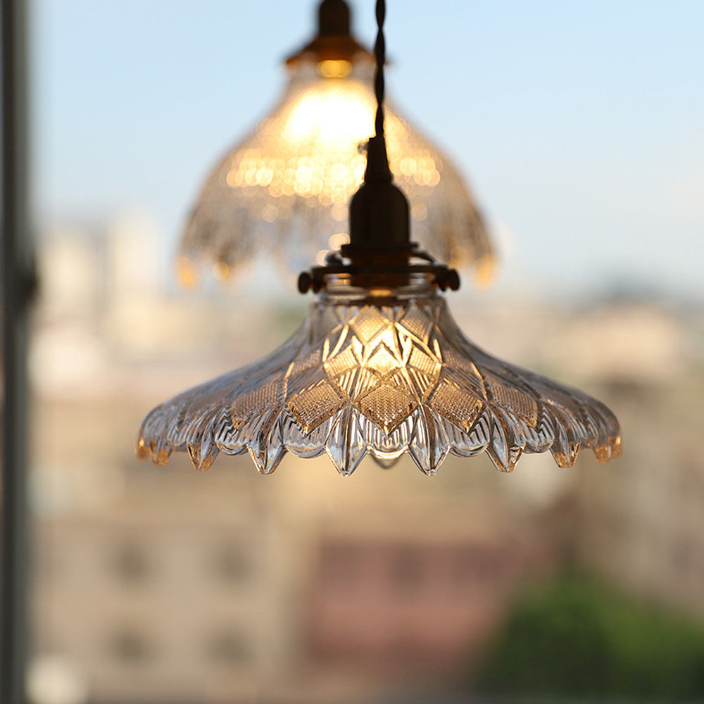 Mid-Century Vintage Glass Disc Pendant Light | Kalsten