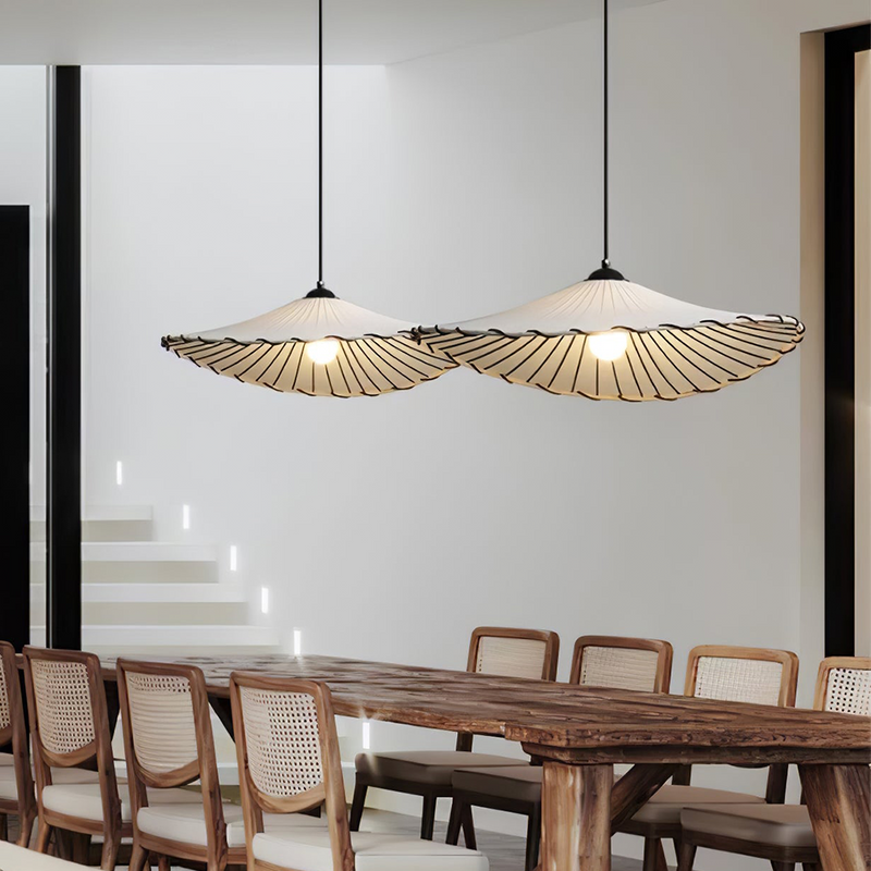 Vintage Lotus Leaf Fabric Pendant Light | Kalsten