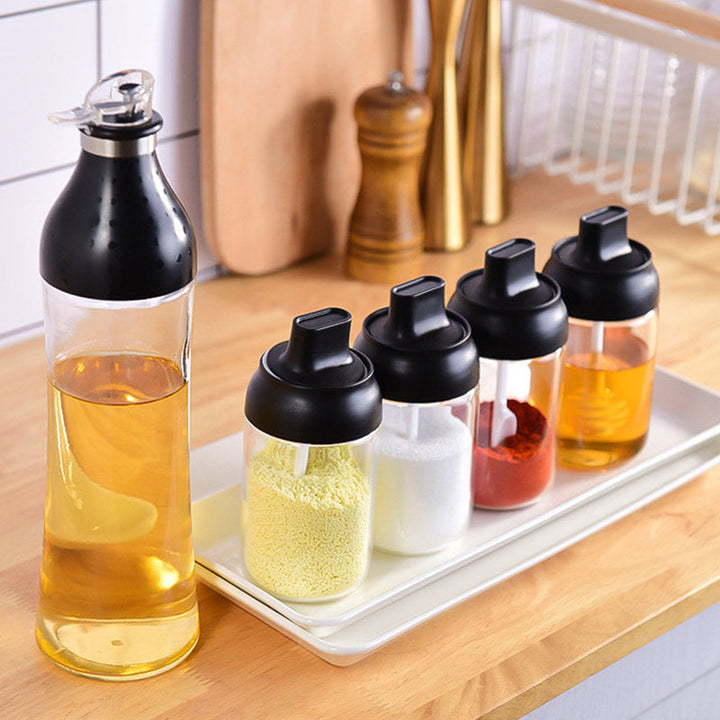 Glass Condiment Jar with Spoon | Kalsten