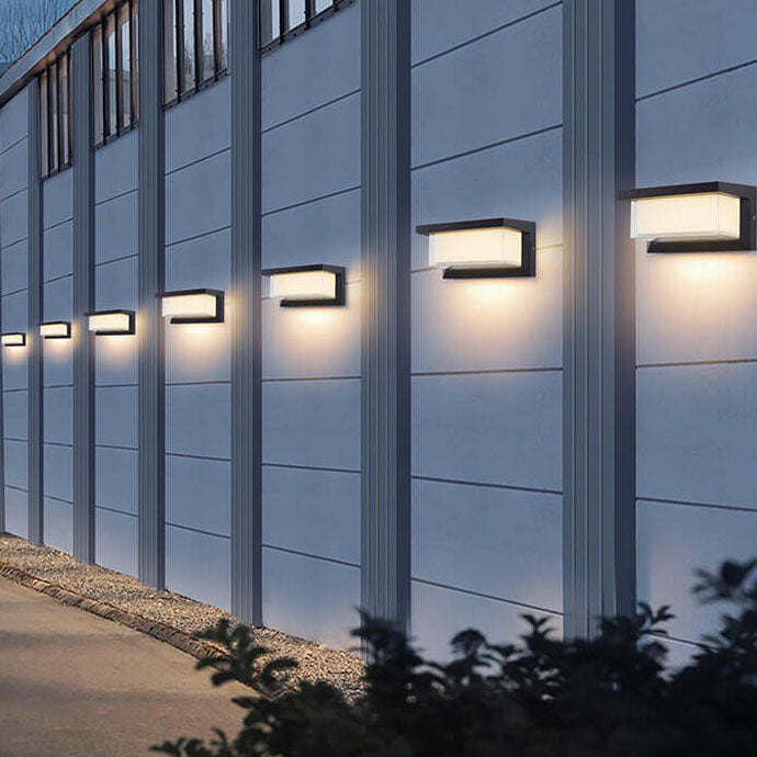 Modern Minimalist Solar Rectangle PC LED Outdoor Wall Sconce Lamp For Outdoor Patio | Kalsten