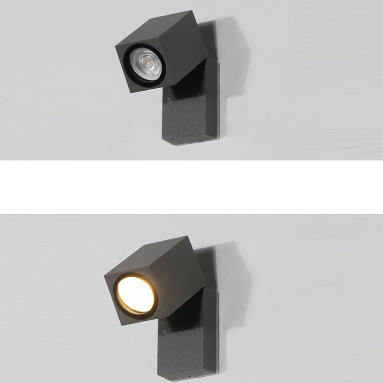 Contemporary Industrial Rectangular Aluminum 1-Light Outdoor Wall Sconce Lamp For Garden | Kalsten