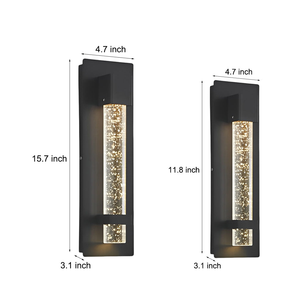 11.8 Inch Waterproof Hardwired Bubbles Glass Outdoor Wall Light | Kalsten