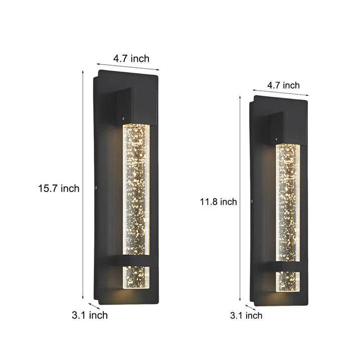 11.8 Inch Waterproof Hardwired Bubbles Glass Outdoor Wall Light | Kalsten