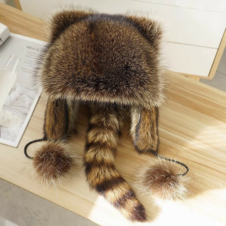 Kalsten | Cute Faux fur Raccoon Tail Parent-Child Plush Hat