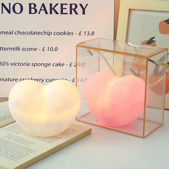 LuvSphere Silicone LED Night Light | Heart-Shaped Design | Table Lamp | Warm Mood Light | Decorative | Kalsten